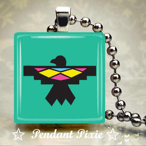 Native American Print Scrabble Tile Pendant Native American Print Scrabble Tile Pendant