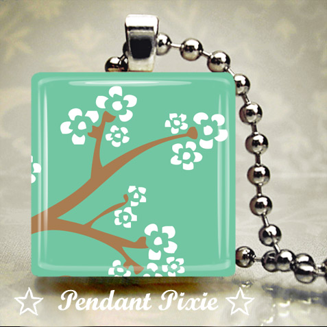 Japanese Blossom Wooden Pendant Japanese Blossom Wooden Pendant