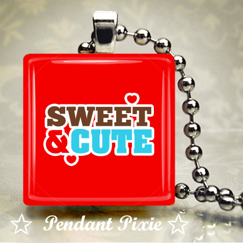 Sweet and Cute Scrabble Tile Pendant Sweet and Cute Scrabble Tile Pendant